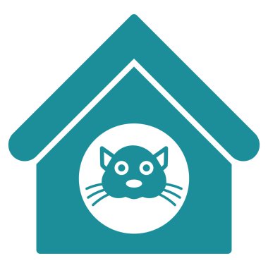 Kedi evi düz vektör simgesi
