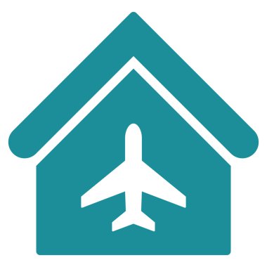 Uçak Hangar düz vektör simgesi