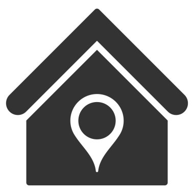 Evin konumu düz vektör simgesi