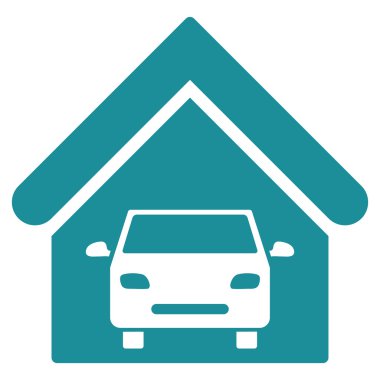 Araba garaj düz vektör simgesi