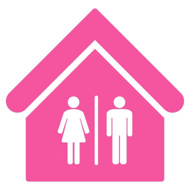 Tuvalet Binası düz vektör simgesi