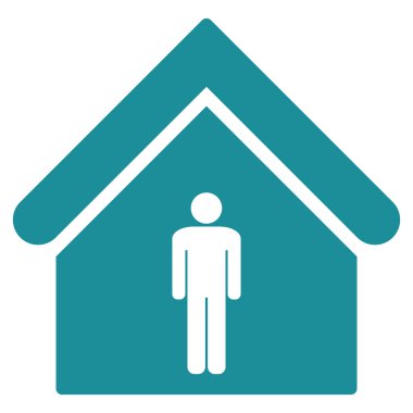 Adam tuvalet Binası düz vektör simgesi