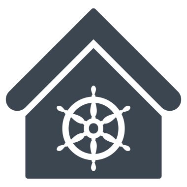 Direksiyon simidi House düz vektör simgesi