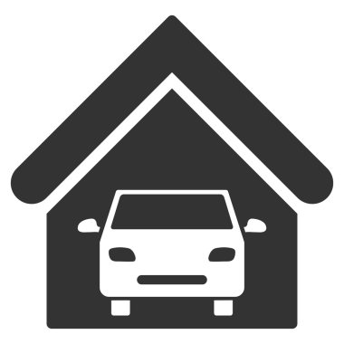 Araba garaj düz vektör simgesi