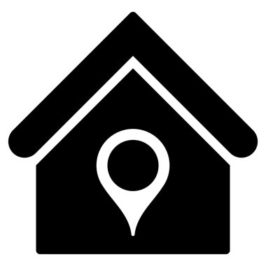 Evin konumu düz vektör simgesi