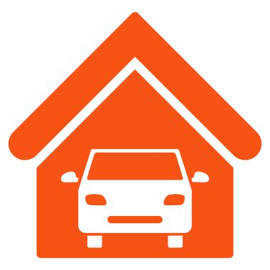 Araba garaj düz vektör simgesi