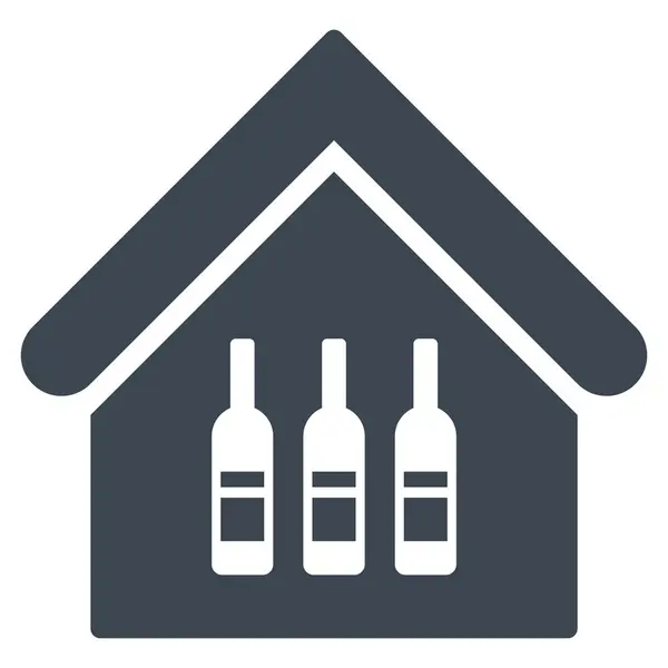 Ícone do vetor liso da barra de vinho — Vetor de Stock