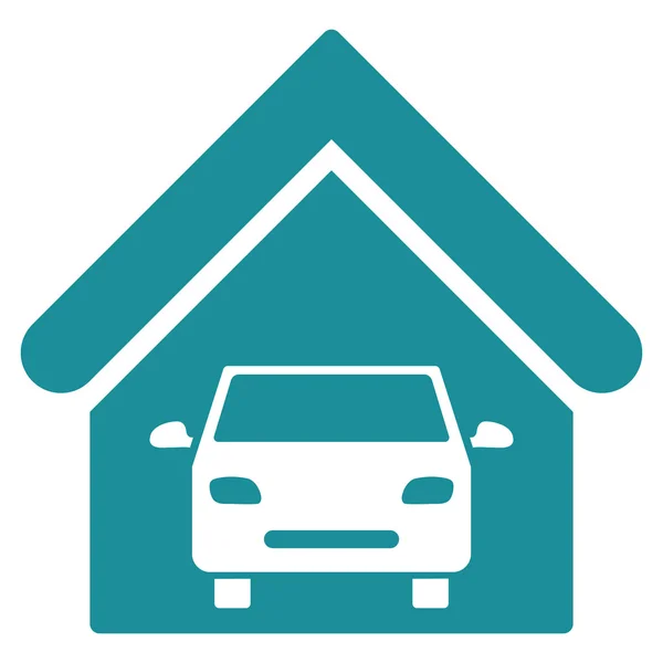 Ícone de vetor plano de garagem de carro — Vetor de Stock