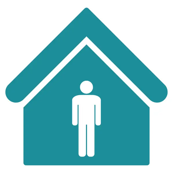 Icône vectorielle plate de bâtiment de toilette d'homme — Image vectorielle
