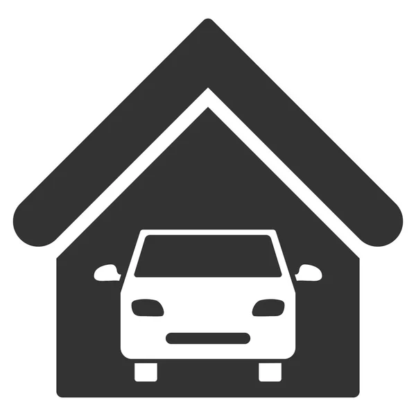 Samochód w garażu płaski wektor ikona — Wektor stockowy