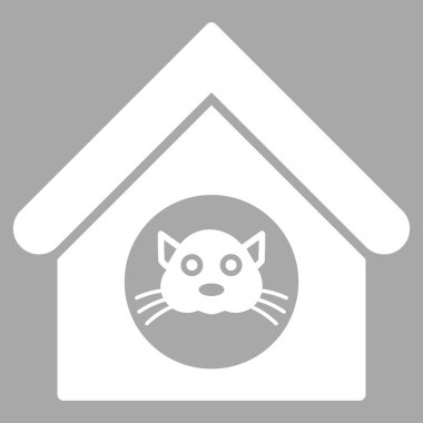 Kedi evi düz glif simgesi