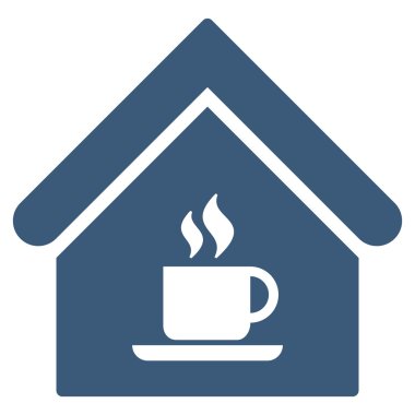 Cafe ev düz glif simgesi
