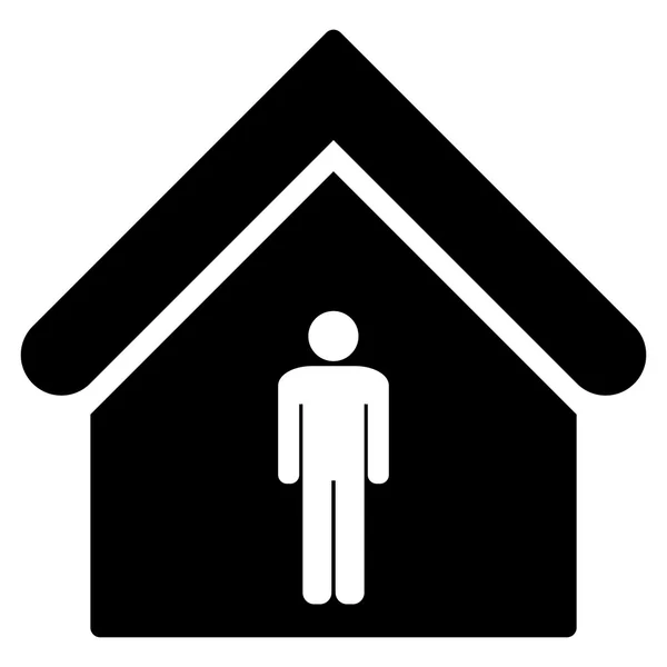 Man Toilet Building Flat Glyph Icon — Stock Photo, Image