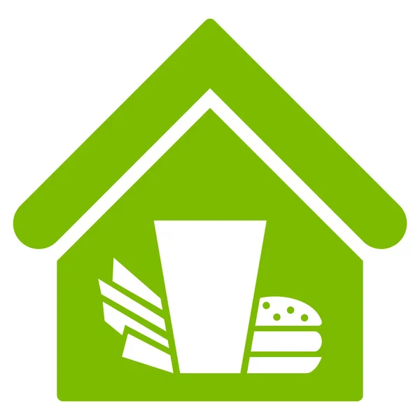 Fastfood Cafe Flat Glyph Icon — Stock Photo, Image