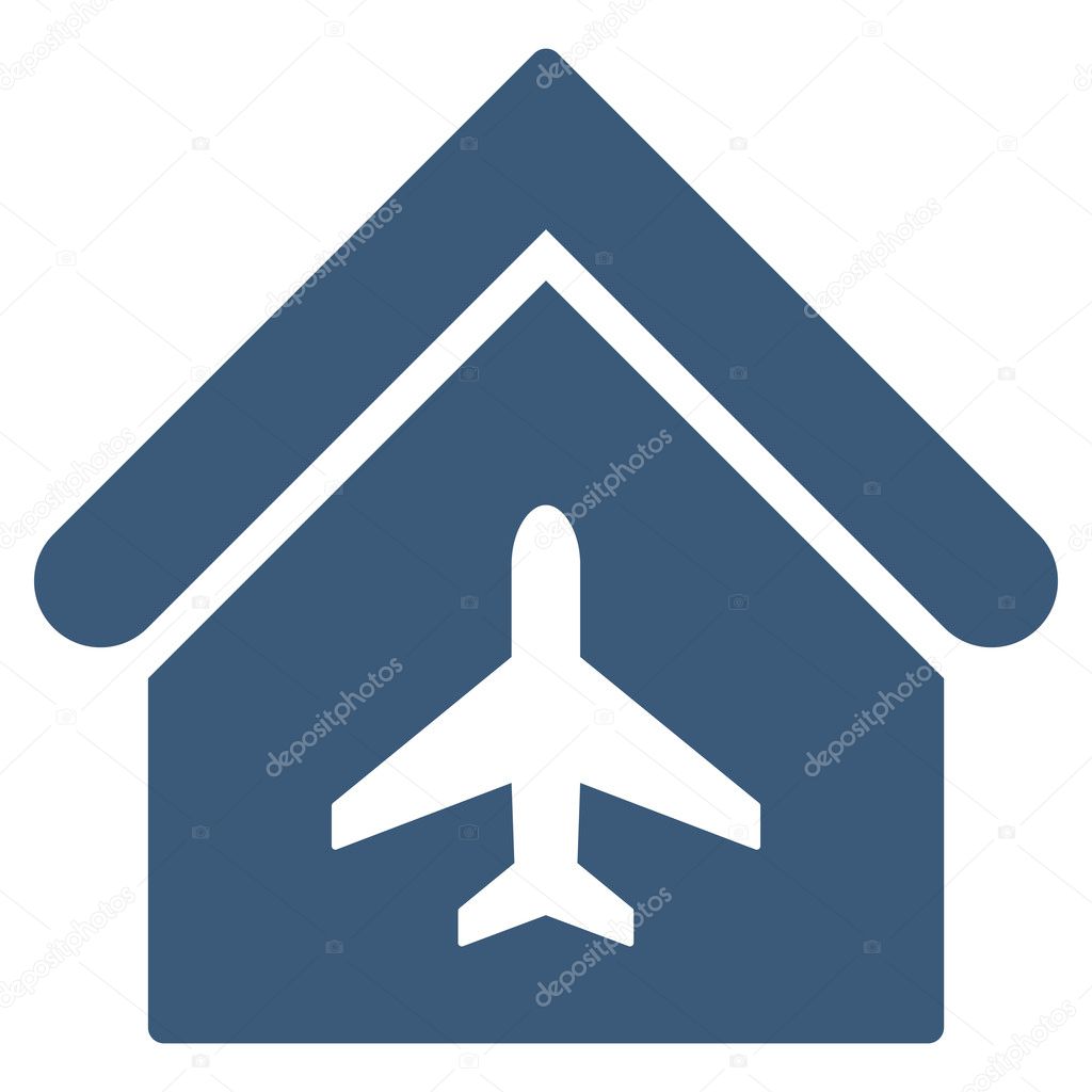 Aircraft Hangar Flat Glyph Icon