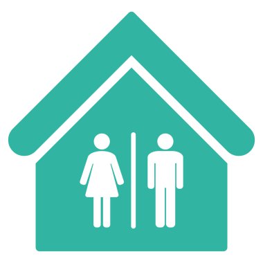 Tuvalet Binası düz vektör simgesi