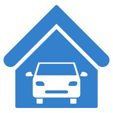 Araba garaj düz vektör simgesi