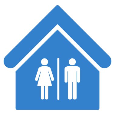 Tuvalet Binası düz vektör simgesi