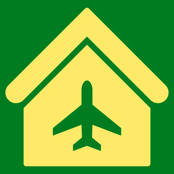 Samolot Hangar płaskie wektor ikona — Wektor stockowy
