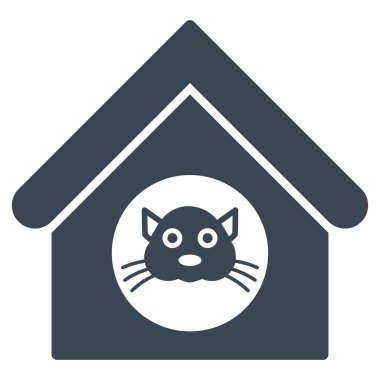 Kedi evi düz vektör simgesi