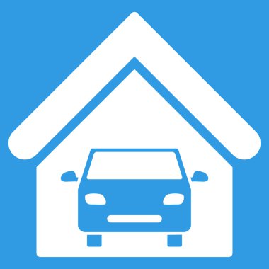 Araba garaj düz vektör simgesi