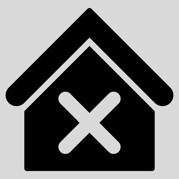 Mauvaise icône de vecteur plat de maison — Image vectorielle