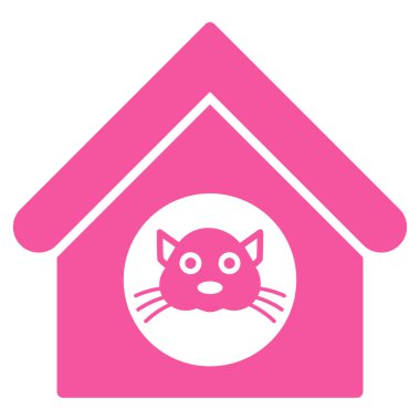 Kedi evi düz vektör simgesi
