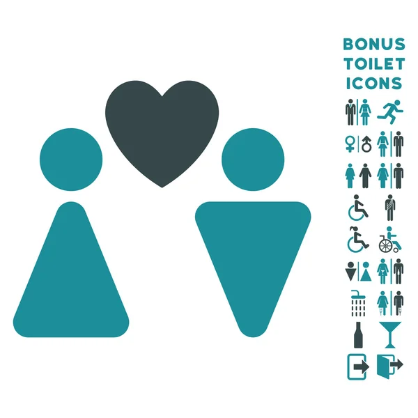 Love Couple Flat Glyph Icon and Bonus — Stock Photo, Image