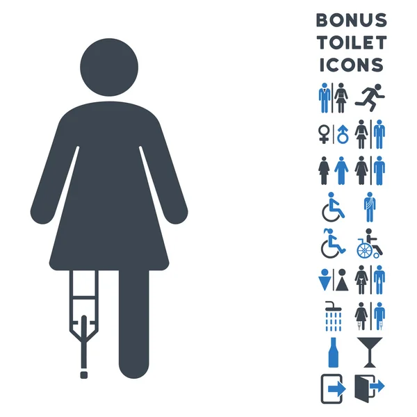 Patient Woman Flat Glyph Icon and Bonus — Stock Photo, Image