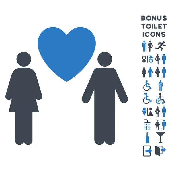 Love Couple Flat Glyph Icon and Bonus — Stock Photo, Image