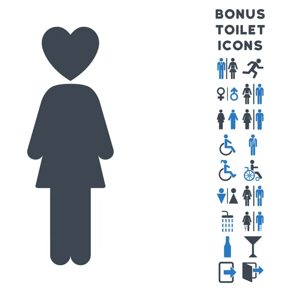 Lover Woman Flat Glyph Icon and Bonus — Stock Photo, Image