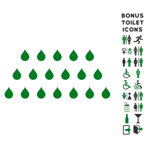 Regnet droppar platt Glyph ikonen och Bonus — Stockfoto