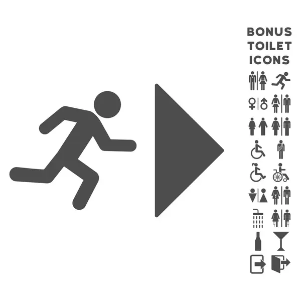 Направление выхода Плоская икона Глифа и бонус — стоковое фото