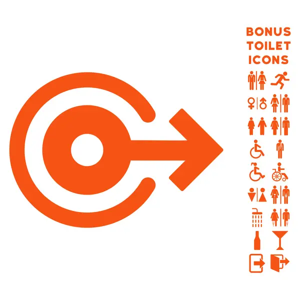 Wyloguj się ikona płaskie glifów i Bonus — Zdjęcie stockowe