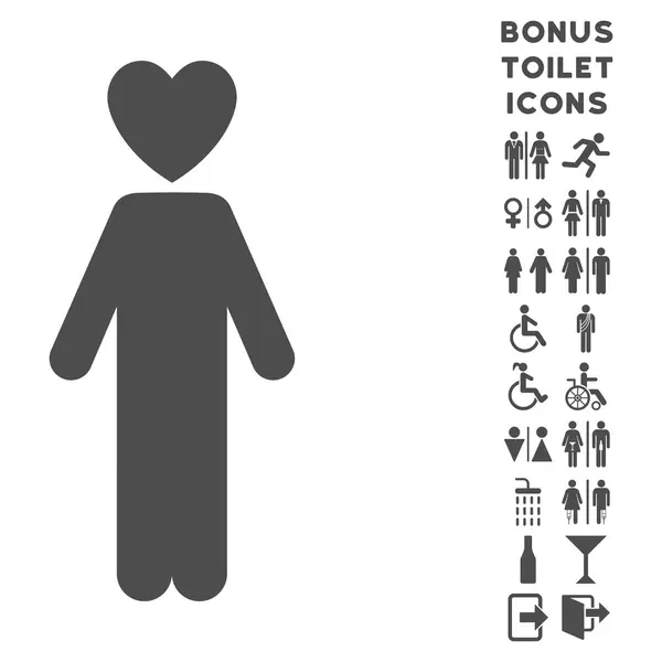 Людина коханець плоский гліф ікона і бонус — стокове фото