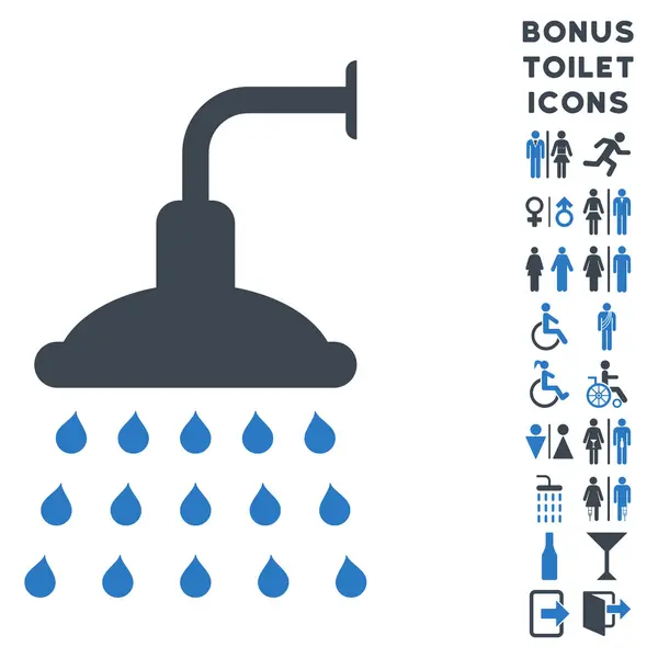 Duş düz glif simgesi ve Bonus — Stok fotoğraf