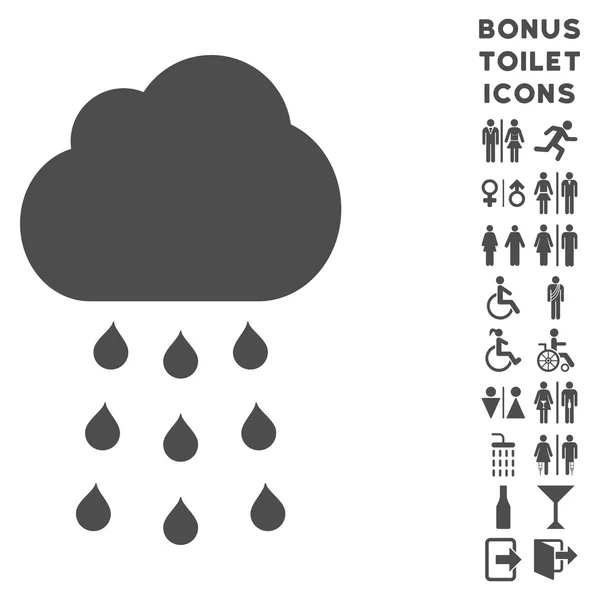 Regen Cloud platte Glyph pictogram en Bonus — Stockfoto