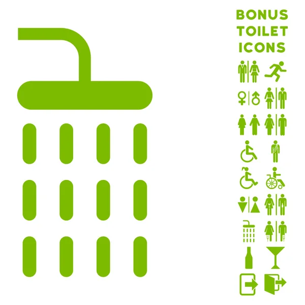 Prysznic, ikona płaskie glifów i Bonus — Zdjęcie stockowe