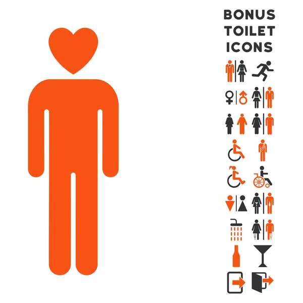 Lover Man Flat Glyph Icon and Bonus — Stock Photo, Image