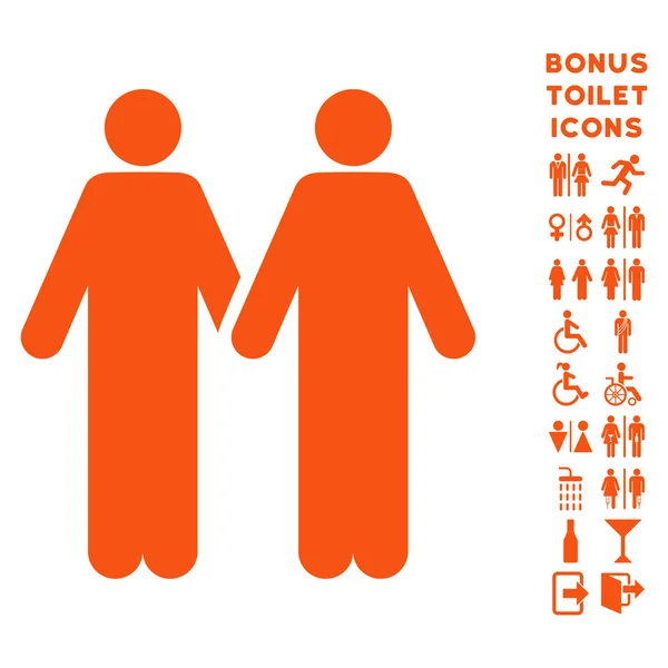 Gay Couple Flat Glyph Icon and Bonus — Stock Photo, Image