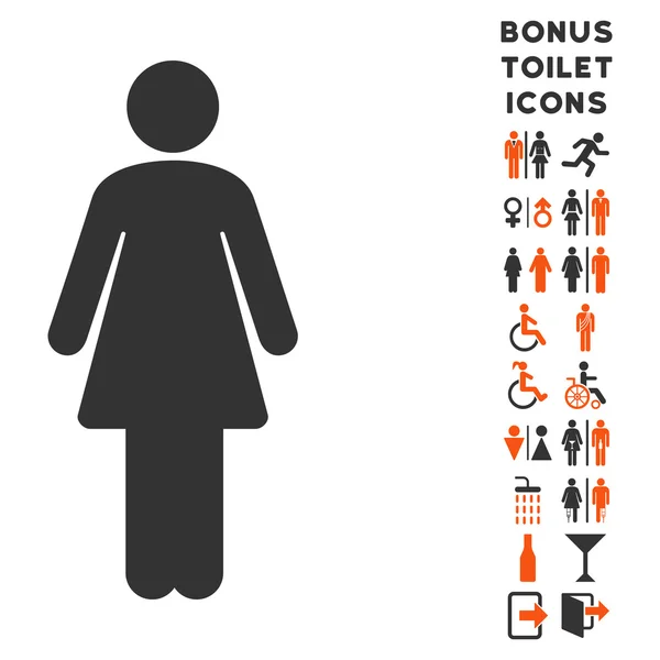 Woman Flat Glyph Icon and Bonus — Stock Photo, Image