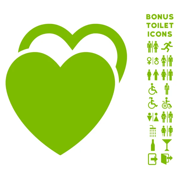 Love Hearts Flat Glyph Icon and Bonus — Stock Photo, Image