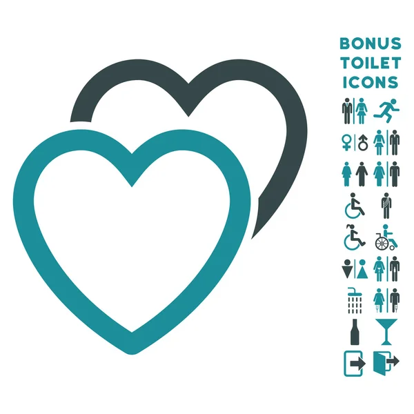 Love Hearts Flat Glyph icono y bono —  Fotos de Stock