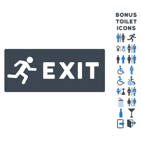 Emergency Exit Flat Glyph Icon and Bonus — Stock Photo, Image