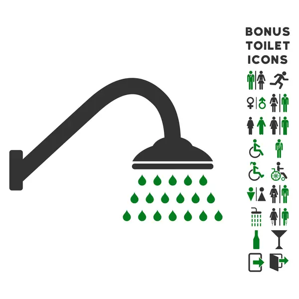 Душевая плоская икона глифов и бонус — стоковое фото