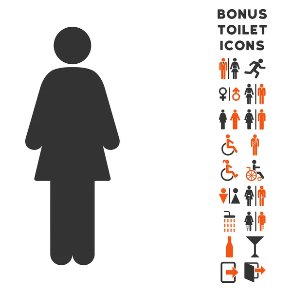 Woman Flat Glyph Icon and Bonus — Stock Photo, Image