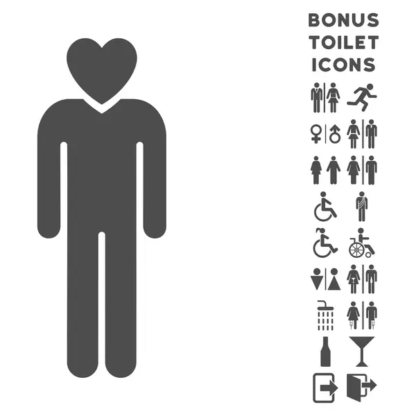 Lover Man platta Glyph ikonen och Bonus — Stockfoto