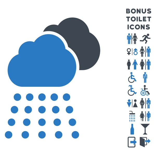 Regen wolken platte Glyph pictogram en Bonus — Stockfoto