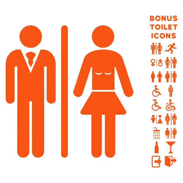 Toilet Persons Flat Glyph Icon and Bonus — Stock Photo, Image