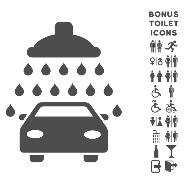 Glifo plano de ducha de coche icono y bono — Foto de Stock